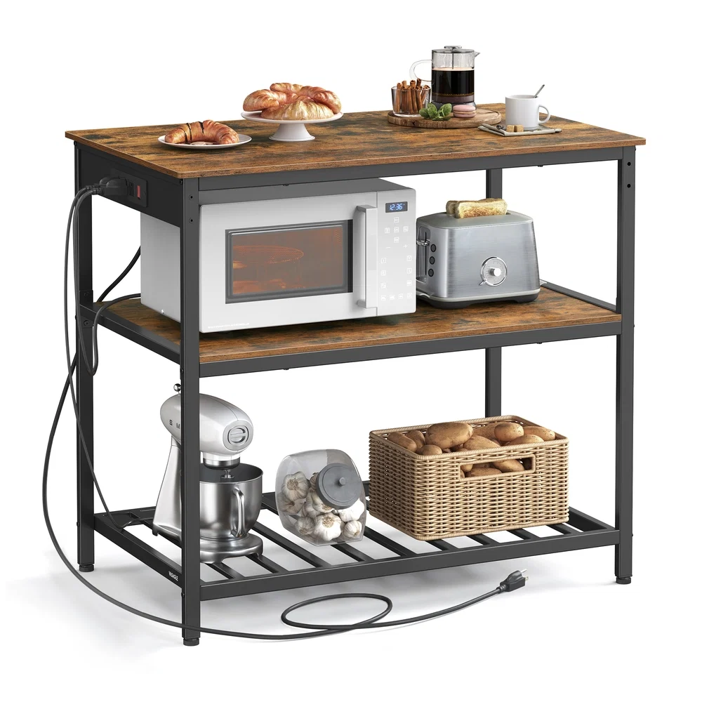 Superior VASAGLE Kitchen Island with 3 Shelves Exceptional
