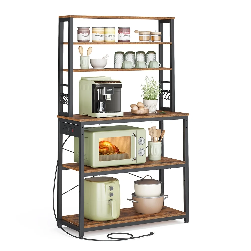 Artisan VASAGLE Bakers Rack with Power Outlet Contemporary