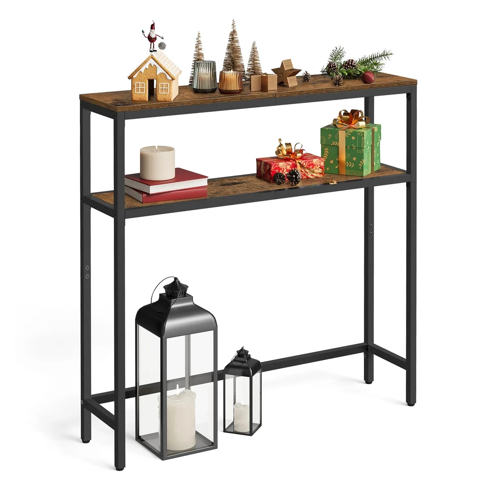 Excellent VASAGLE 2-Tier Sofa Table Narrow Entryway Table Secure