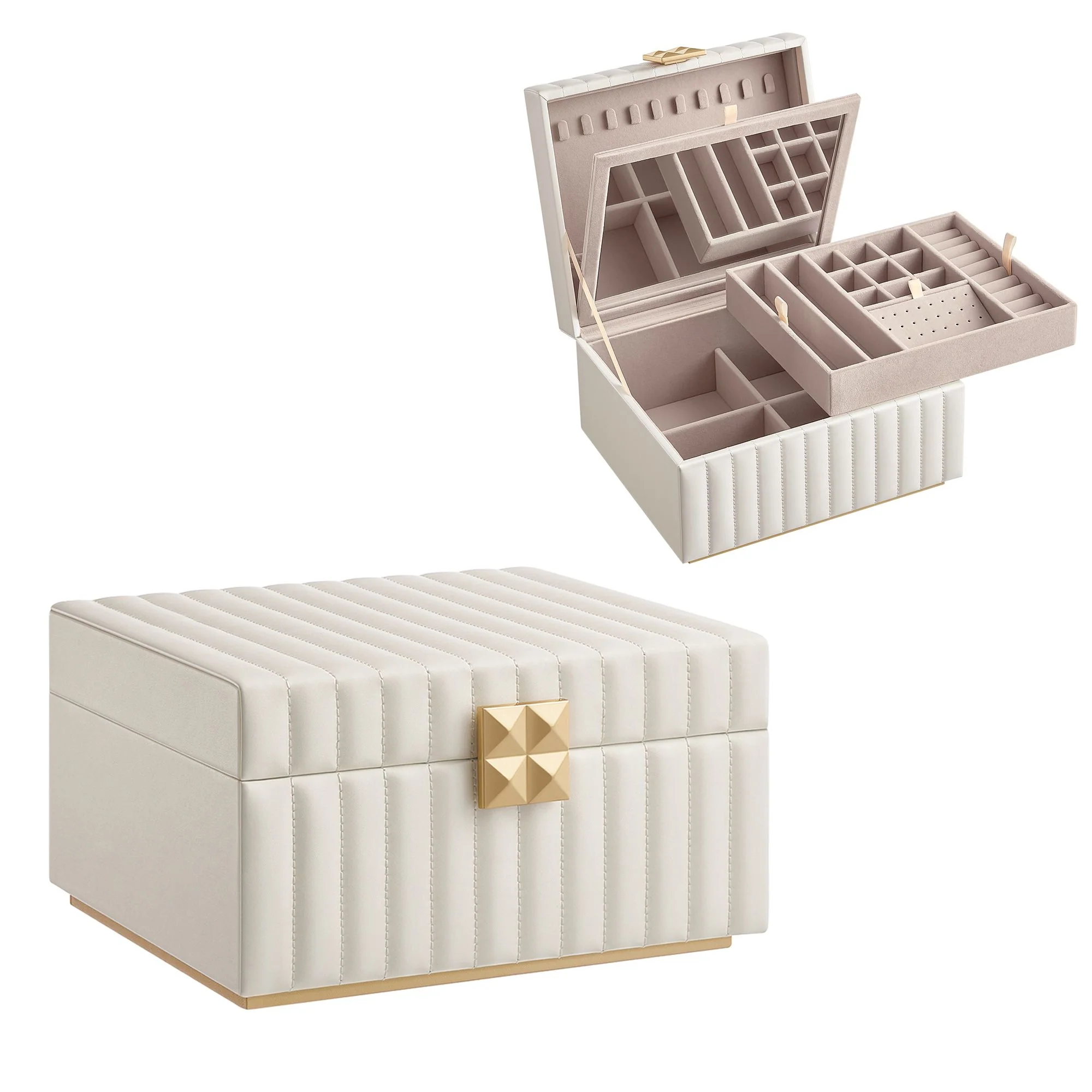 Trusted SONGMICS HOME ANAH Collection - 2-Tier Jewelry Box with Mirror Outstanding