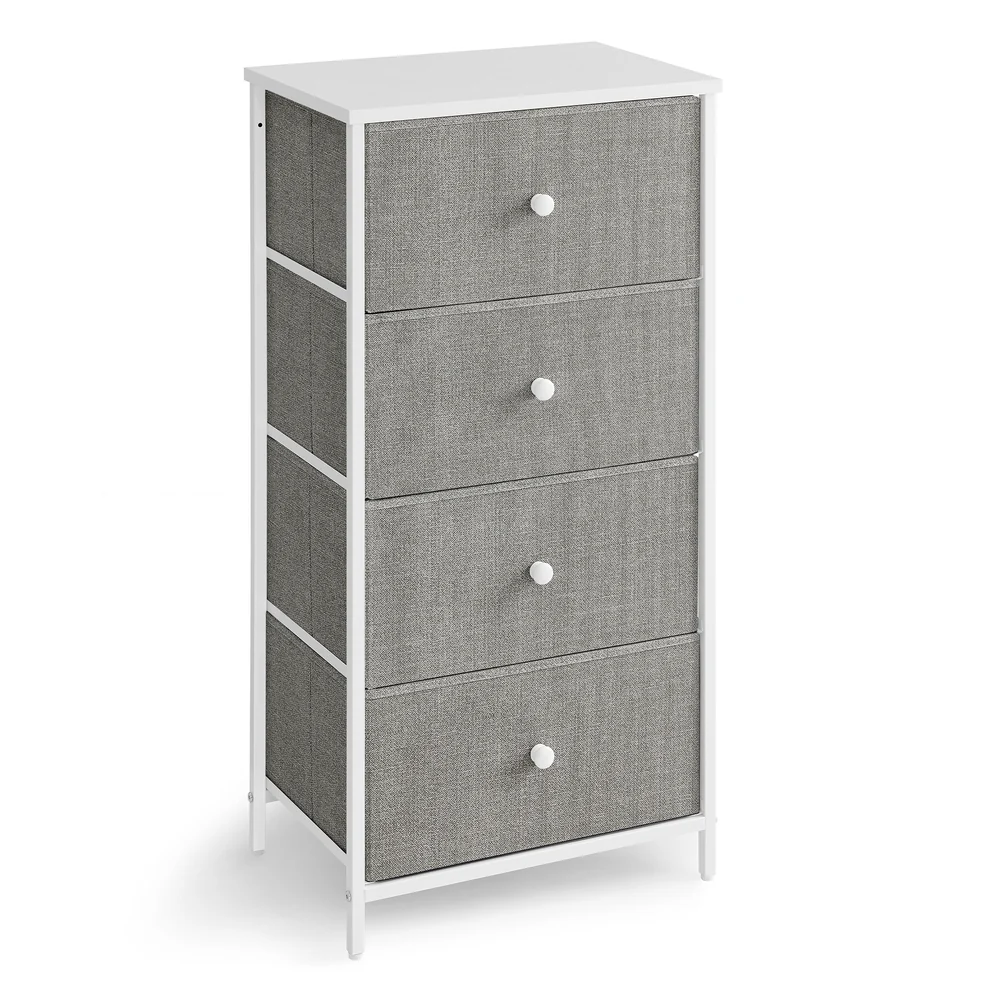 Convenient VASAGLE 4 Bedroom Fabric Dresser Metal Frame Small Chest of Drawers High-End
