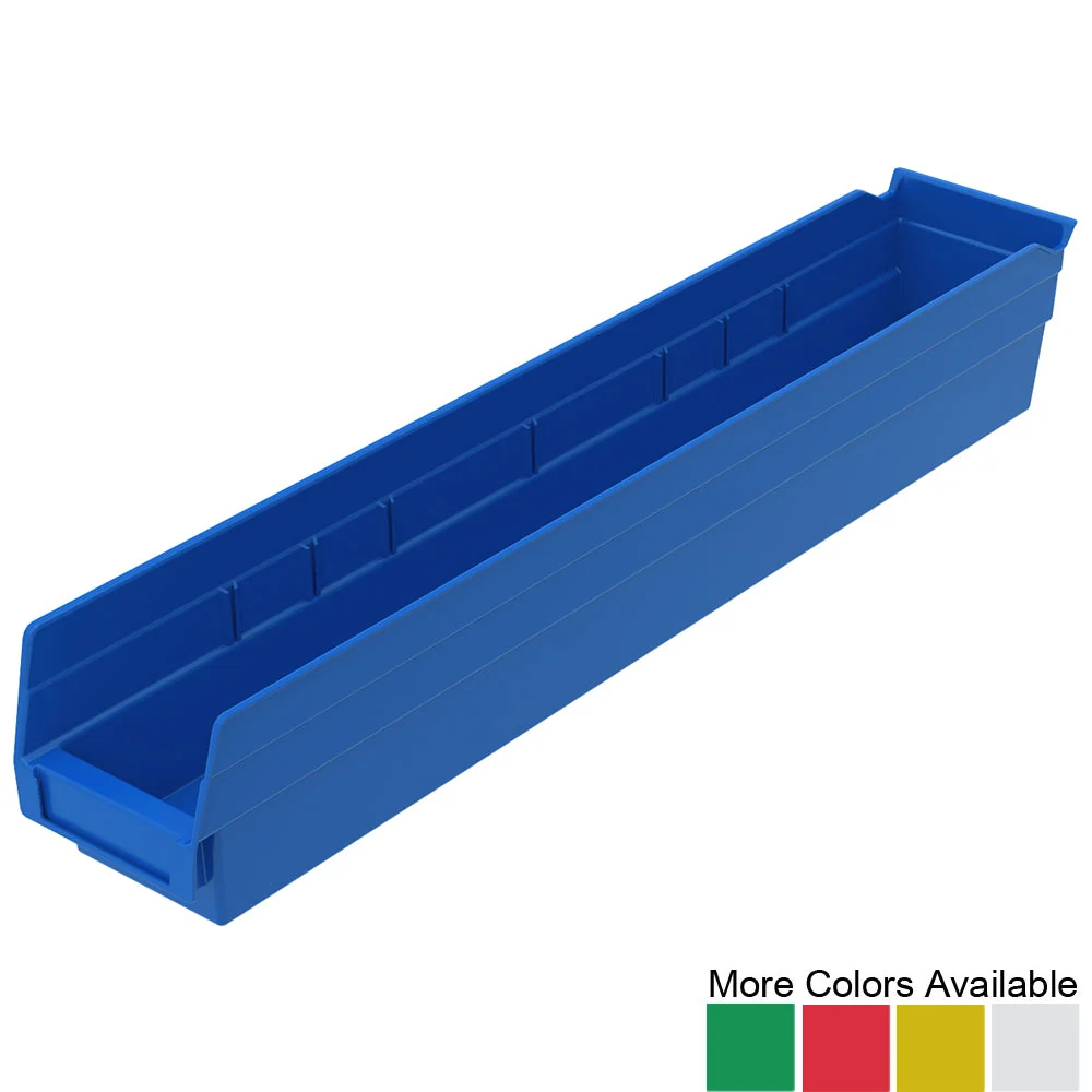 Powerful 23-5 8 quot d x 4-1 8 quot w x 4 quot h Nesting Shelf Bins - 12 Pack Fine