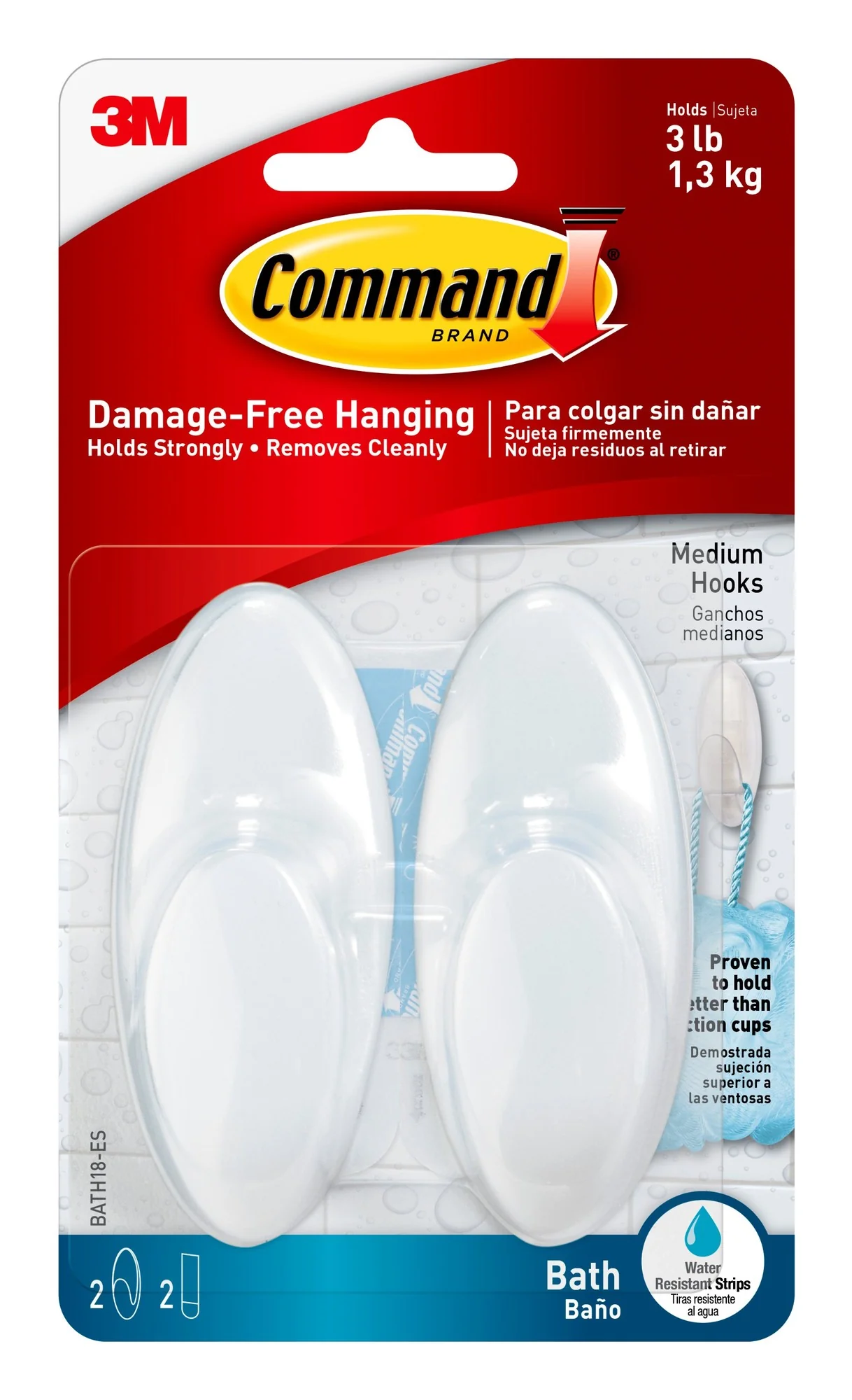 Exclusive COMMAND MEDIUM FROSTED HOOK 2PK Relaxed