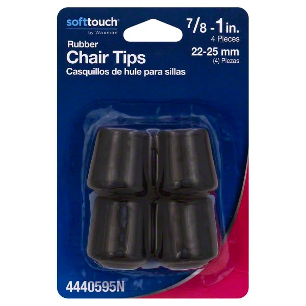 Prestigious CHAIR TIPS 7 8 RUBBER BLK 4PK Minimalist