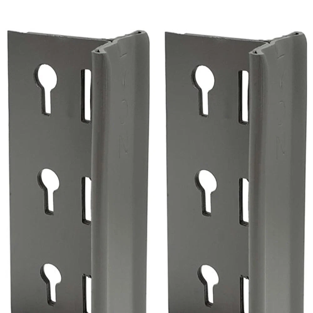 Exclusive 84 quot h Lyon 8000 Series Steel Shelving T-Post Uprights - 2-Pack Reusable