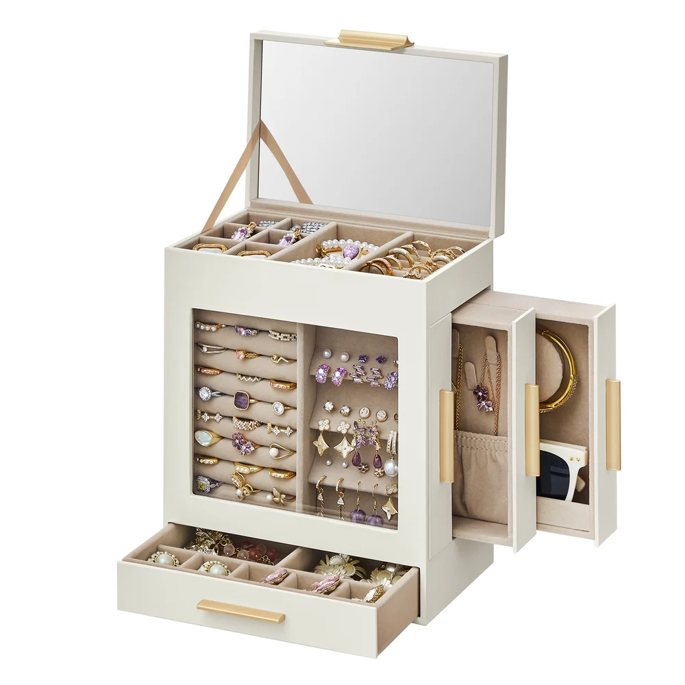 Luxury SONGMICS 5-Layer Jewelry Box with 3 Side Drawers Stylish