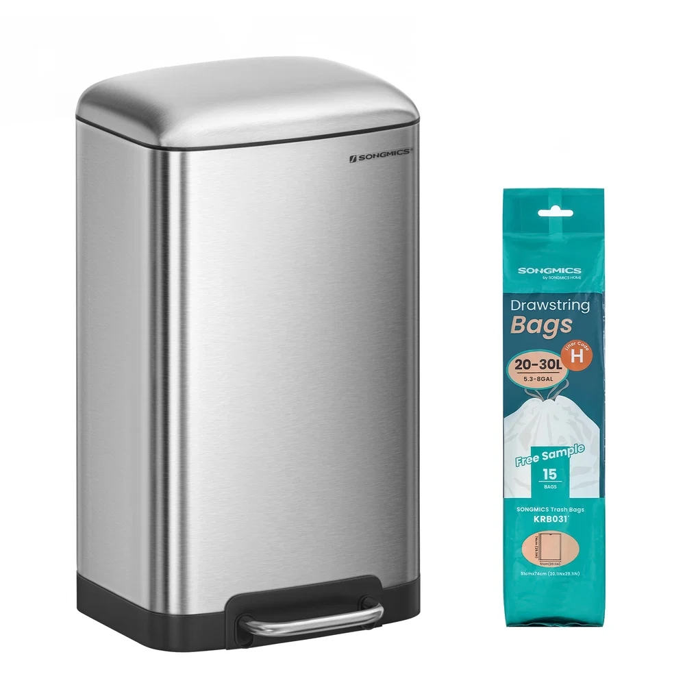 High-Quality SONGMICS Stainless Steel Trash Can 30L Quality