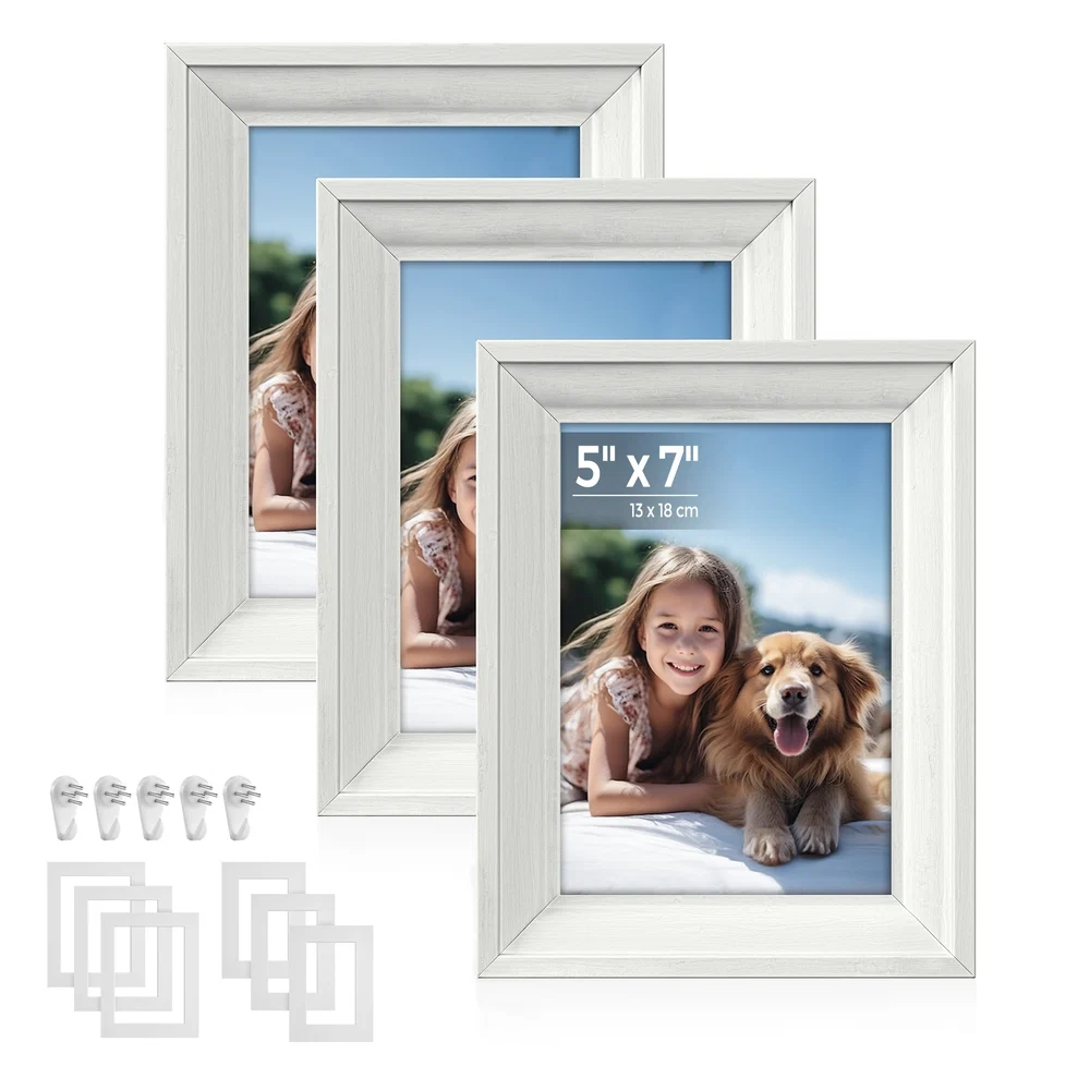 Modern SONGMICS Set of 3 Picture Frames with 6 Mats Solid