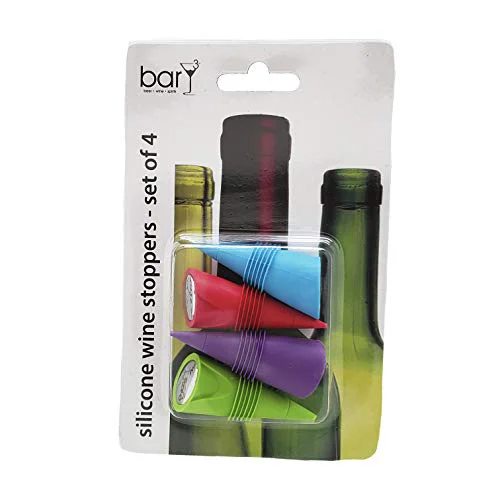 Relaxed WINE STOPPER 4PK SILICONE Traditional