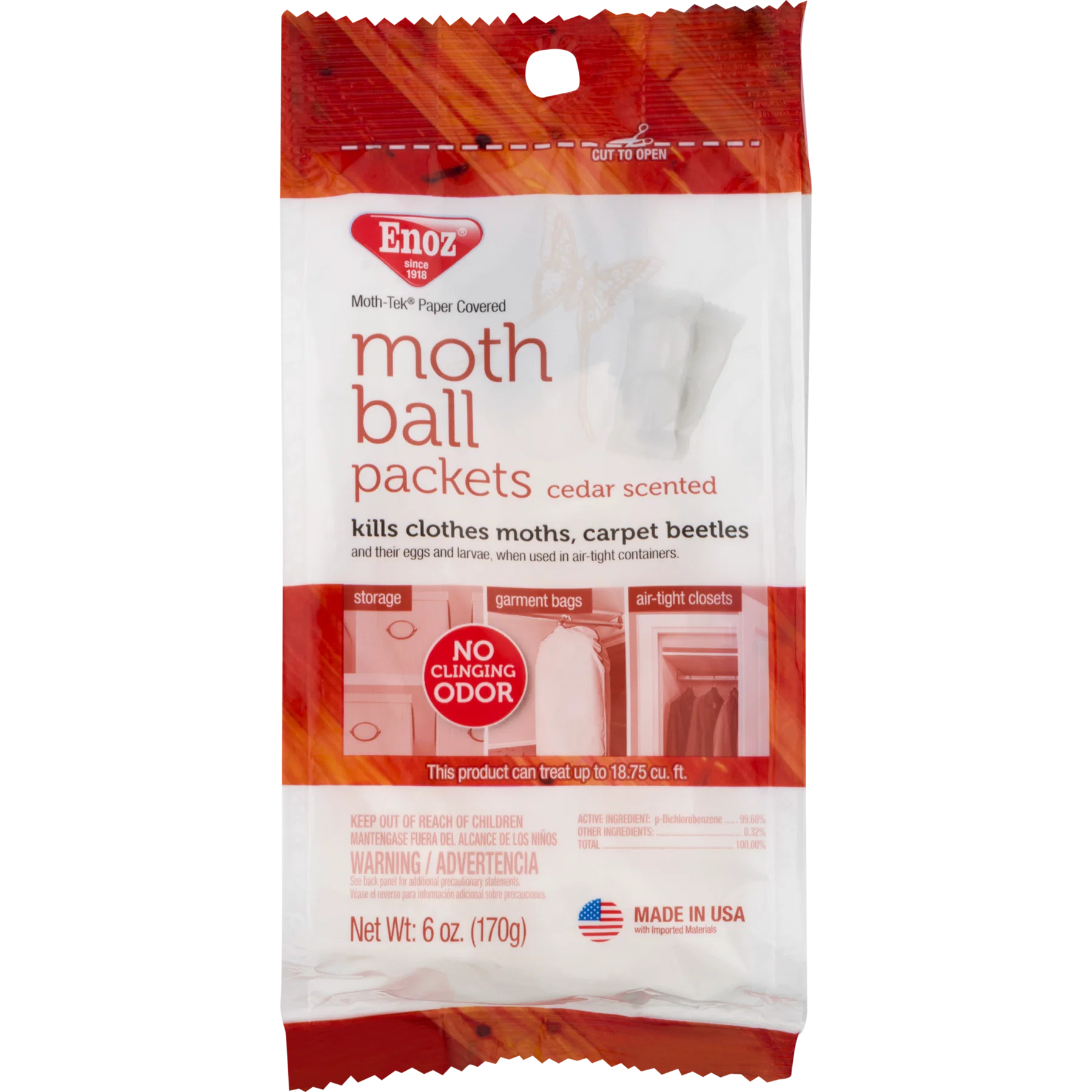 Versatile MOTH BALL PACKETS CEDAR 6OZ Flexible