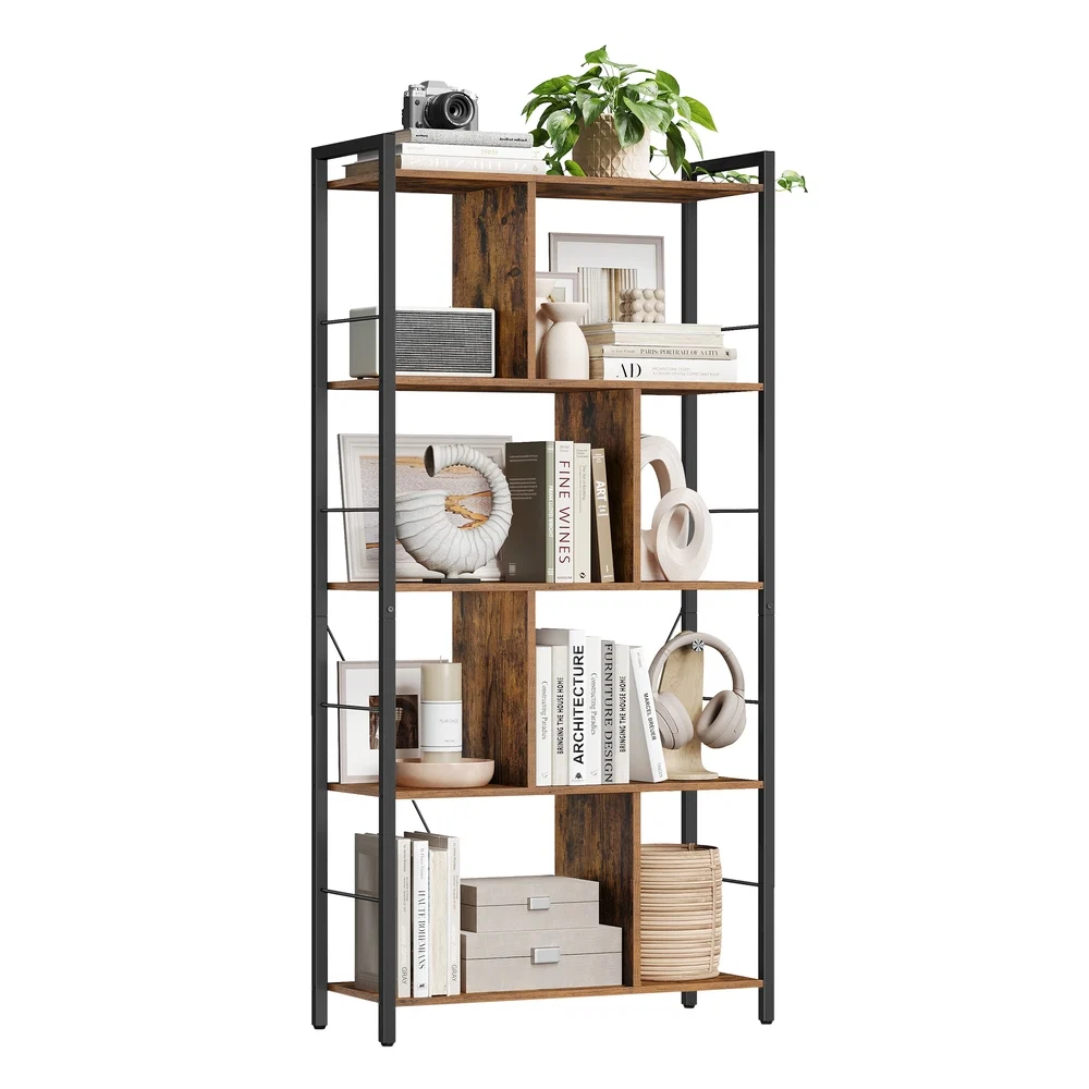 Crafted VASAGLE 5 Tier Shelving Unit with Open Compartments Smart