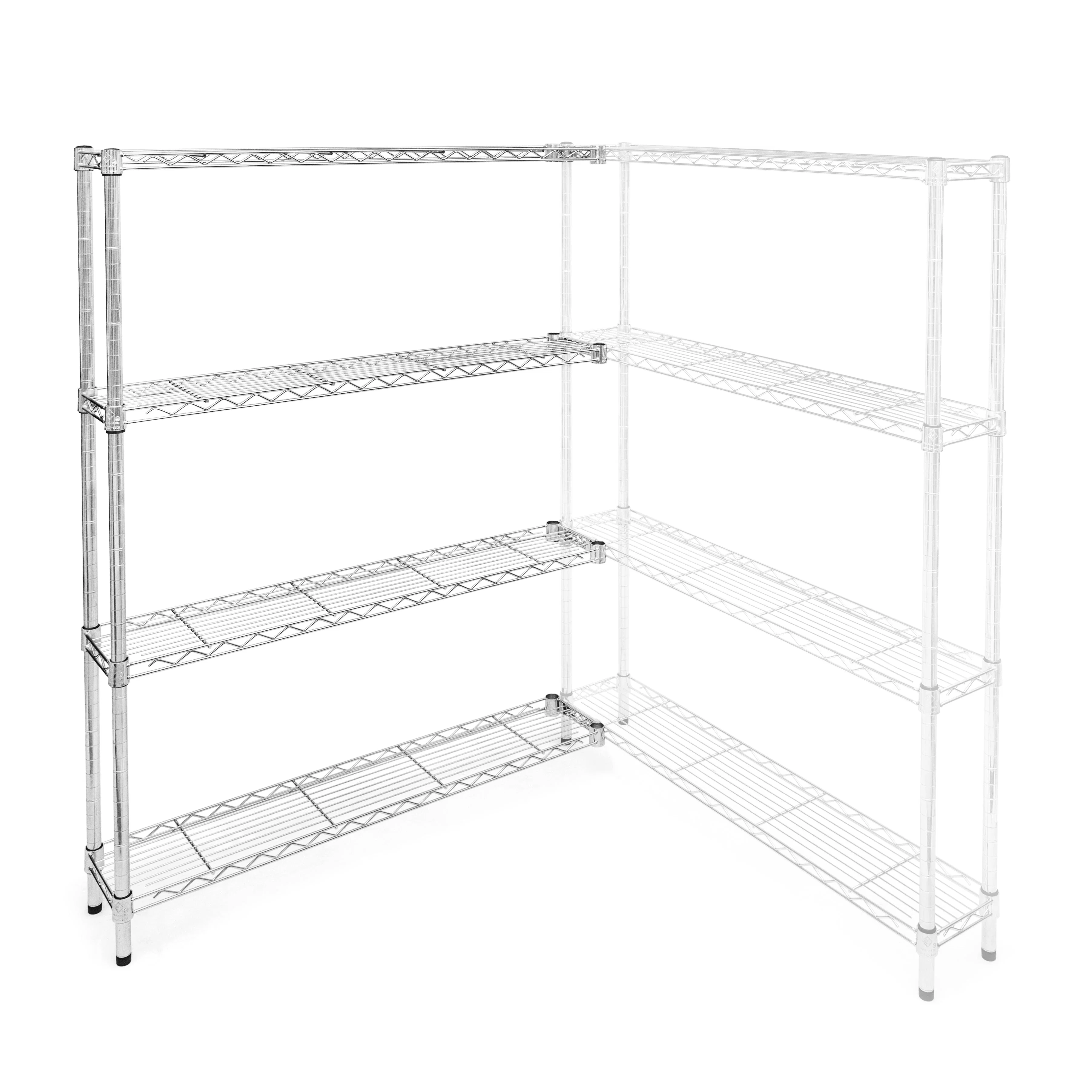 Recyclable 8 quot d x 48 quot w Wire Shelving Add-On Units w 4 Shelves Eco-Friendly