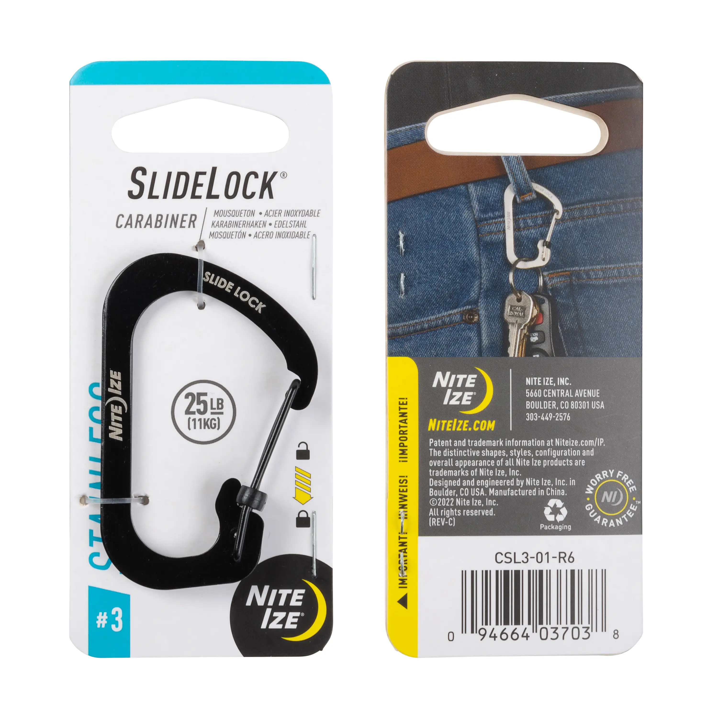 Effective SLIDELOCK CARABINER 3 BLACK World-Class