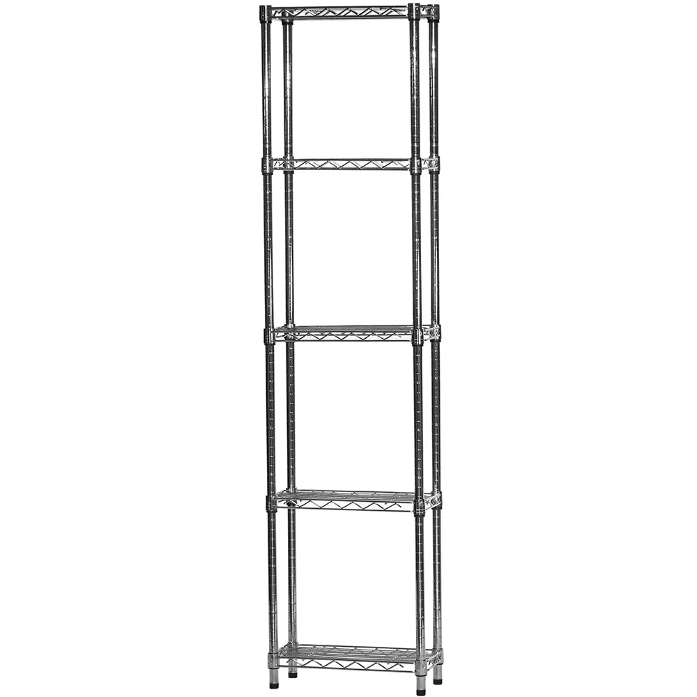 Practical 10 quot d x 18 quot w Chrome Wire Shelving w 5 Shelves Reusable