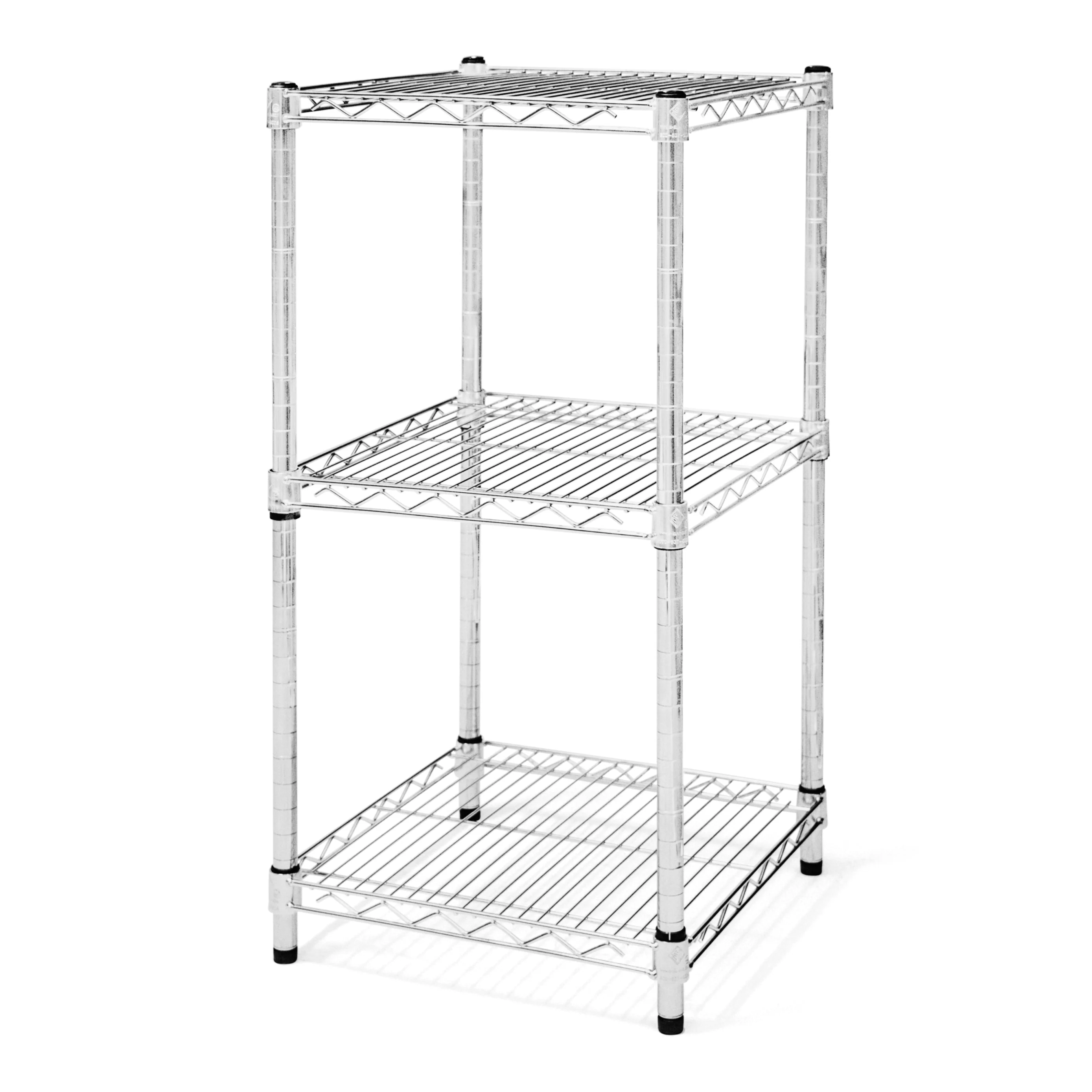 Sophisticated 18 quot d x 34 quot h Chrome Wire Shelving w 3 Shelves Selected