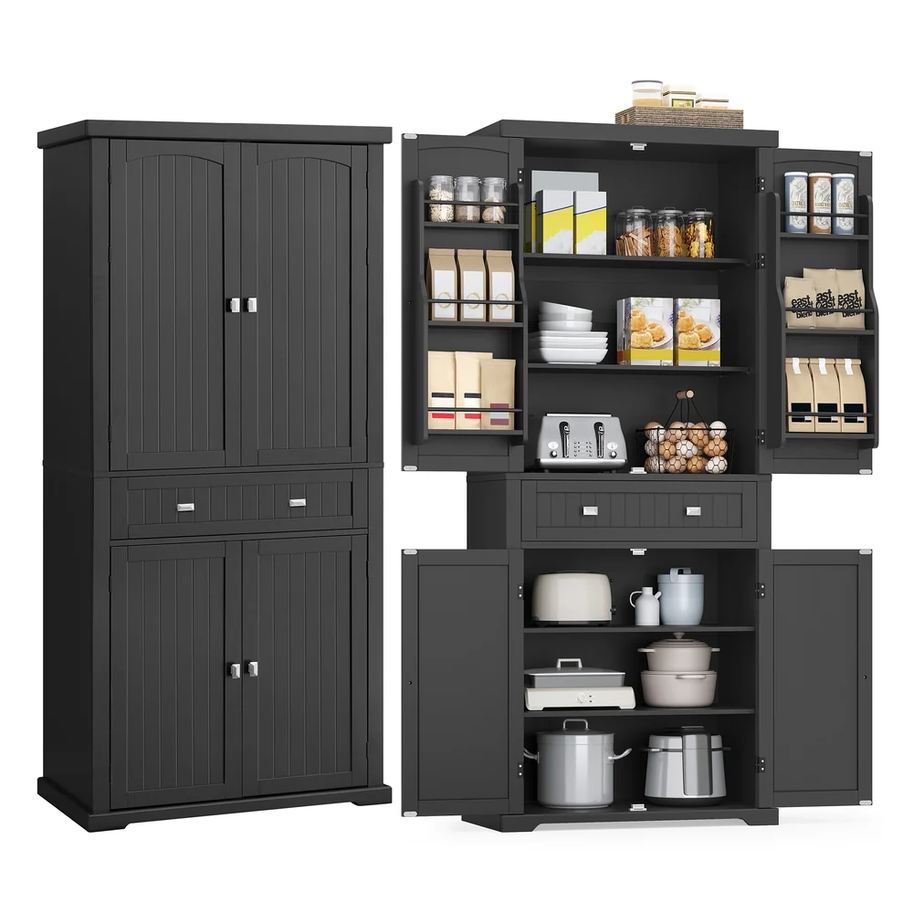 World-Class VASAGLE Tall storage cabinet with drawer and adjustable shelves High-Grade