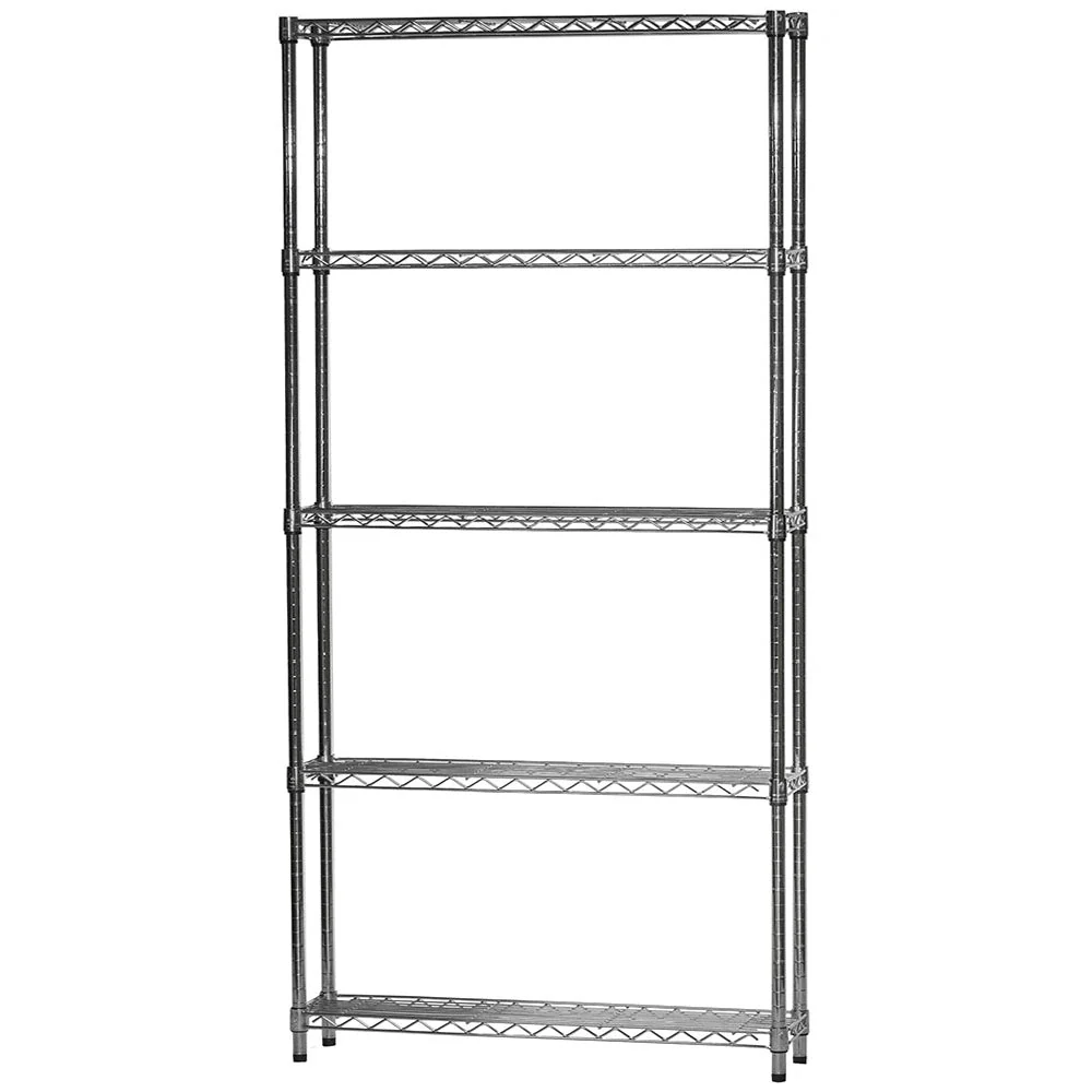Fine 10 quot d x 36 quot w Chrome Wire Shelving w 5 Shelves Optimized