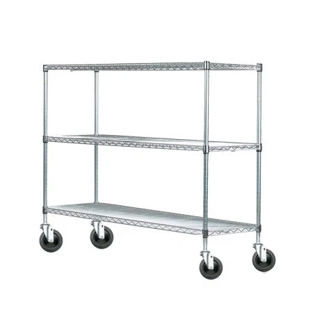 Efficient 12 quot d Chrome Wire Carts w 3 Shelves Original