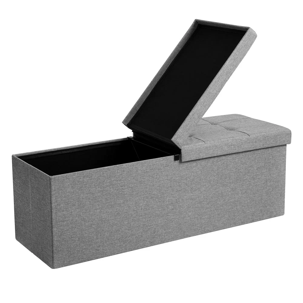 Secure SONGMICS Storage Ottoman with Flip-Up Lid Artisan