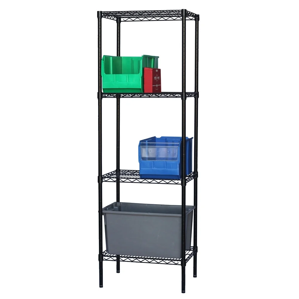 Consistent 8 quot d x 64 quot h Black Wire Shelving w 4 Shelves Reusable