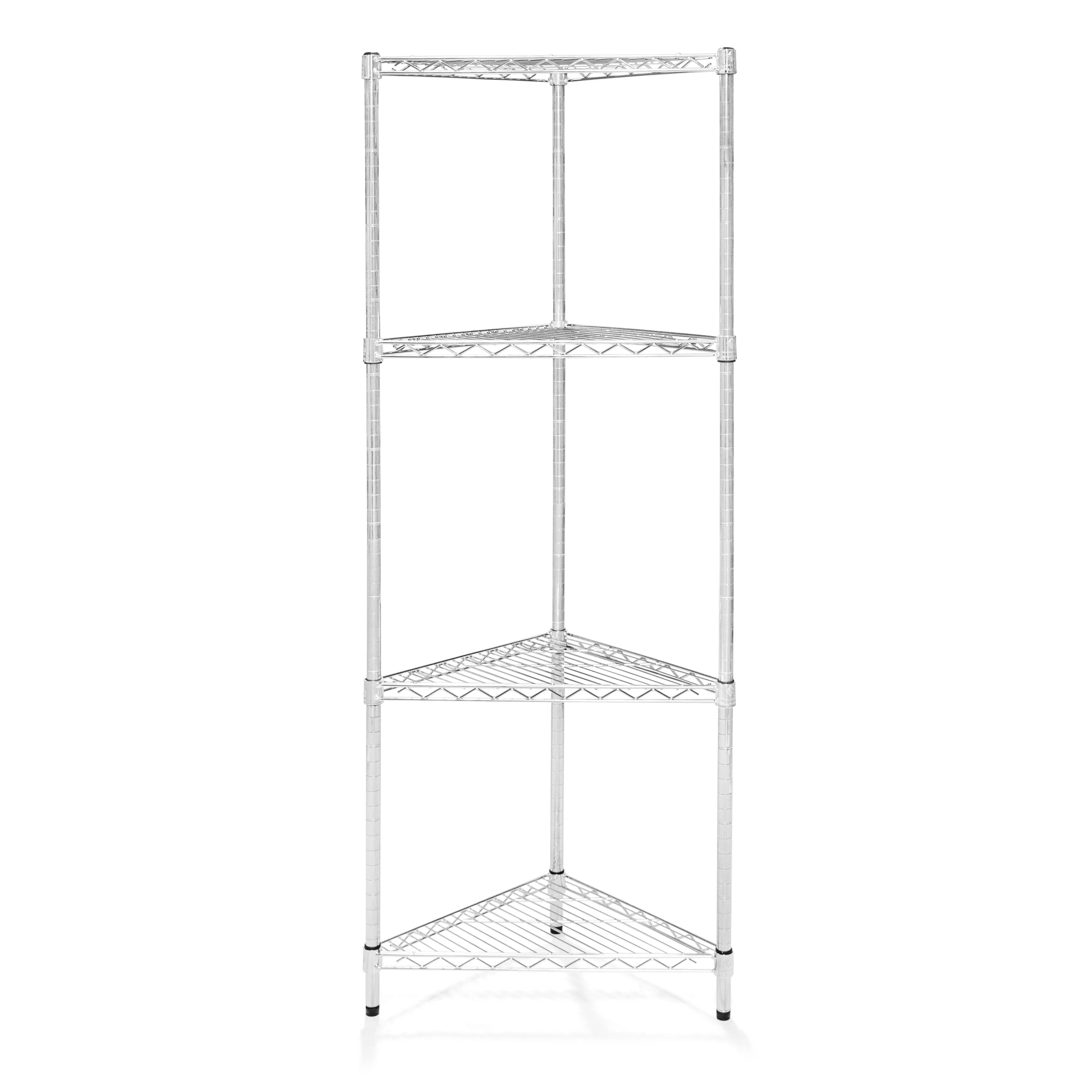 Consistent 18 quot d Chrome Wire Radius Corner Unit w 4 Shelves Artisan