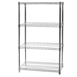 Healthy 18 quot d x 36 quot w Chrome Wire Shelving w 4 Shelves Dependable