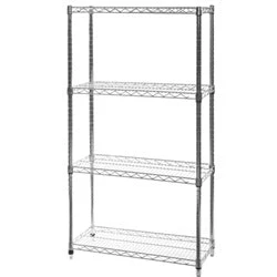 Official 14 quot d x 60 quot w Chrome Wire Shelving w 4 Shelves Next-Generation