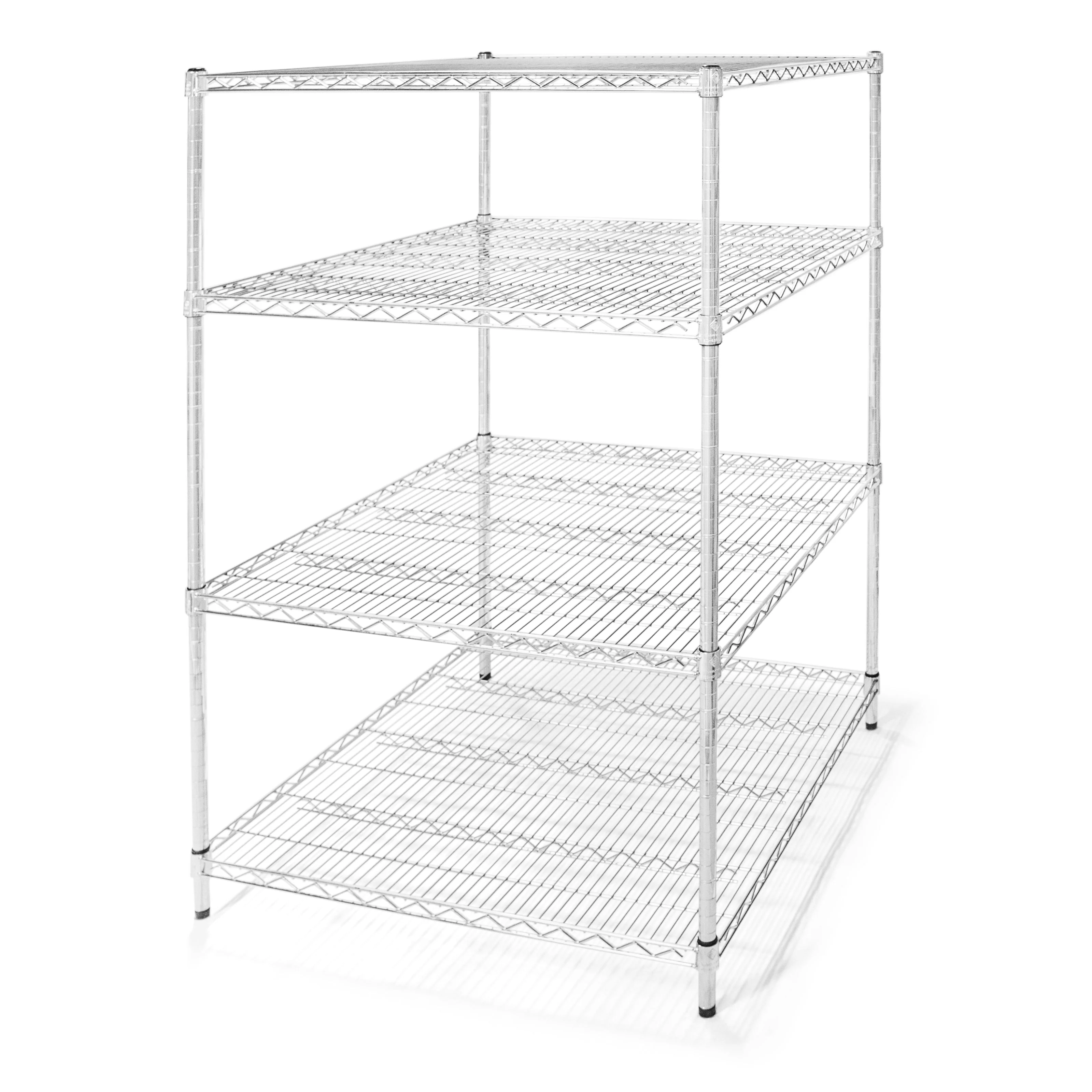 Secure 36 quot d x 36 quot w Chrome Wire Shelving w 4 Shelves Eco-Friendly