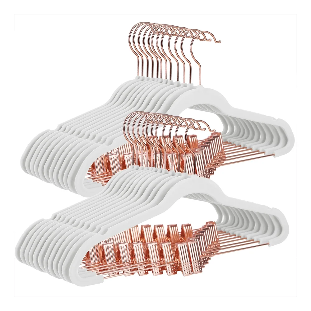 Clean SONGMICS 24-Pack Velvet Pants Hangers with Movable Clips Enhanced