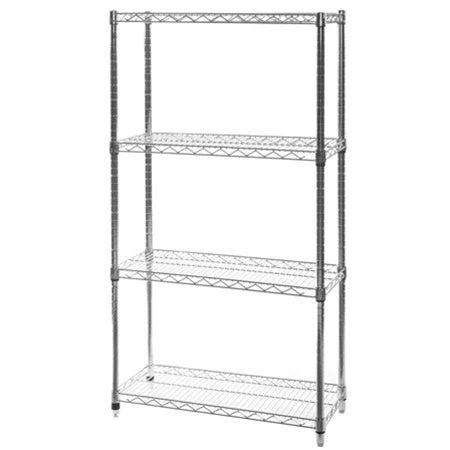Selected 12 quot d x 30 quot w Chrome Wire Shelving w 4 Shelves Practical