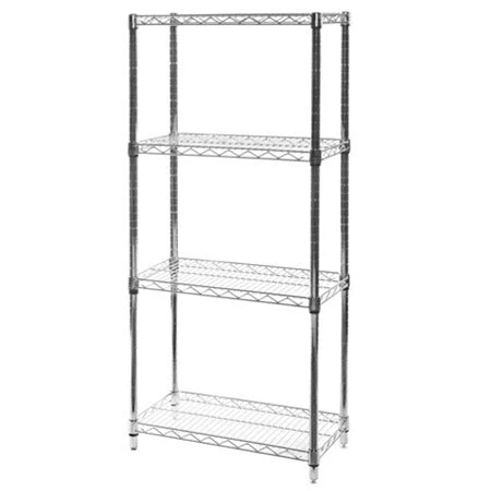 World-Class 12 quot d x 24 quot w Chrome Wire Shelving w 4 Shelves Unique