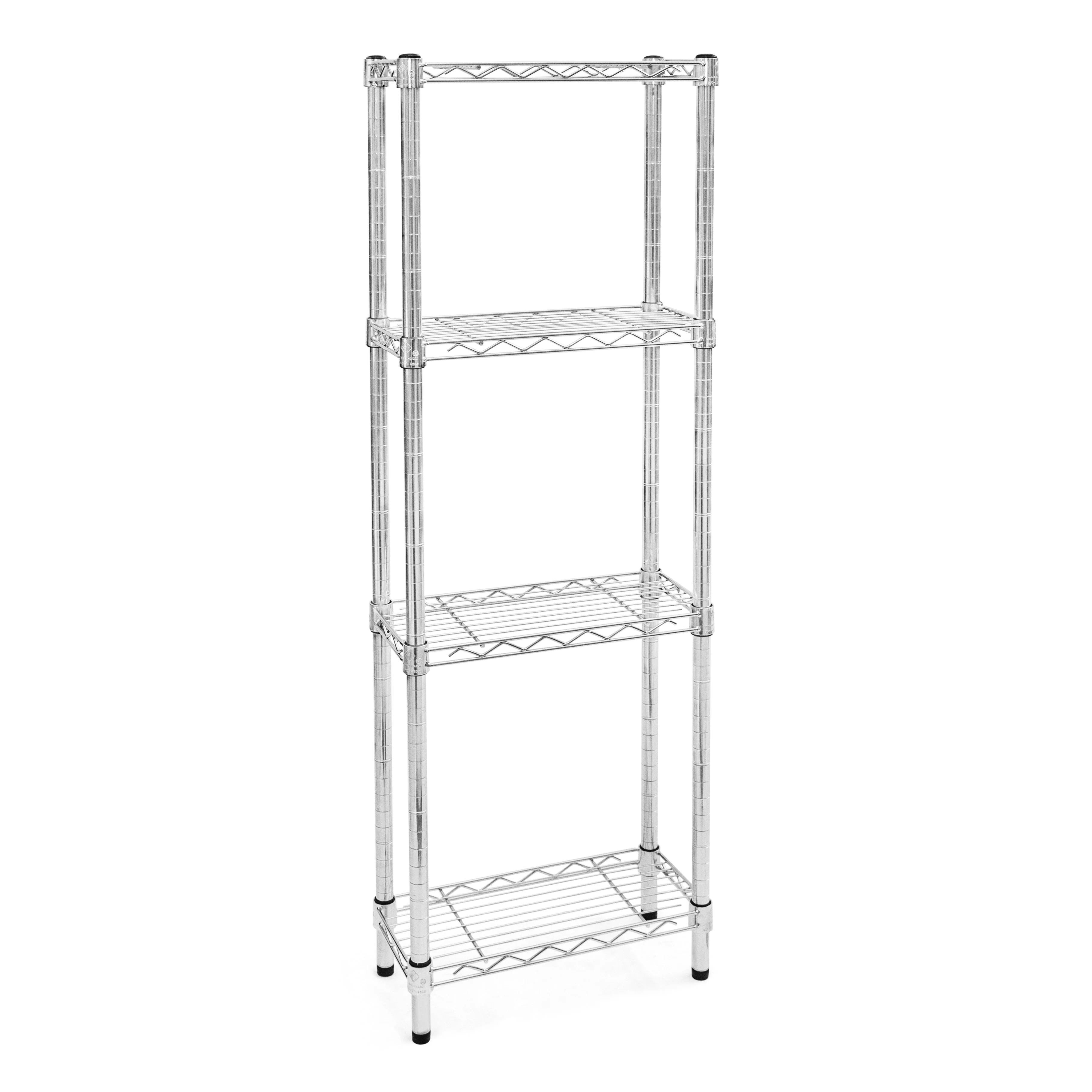 Elegant 8 quot d x 18 quot w Chrome Wire Shelving w 4 Shelves World-Class