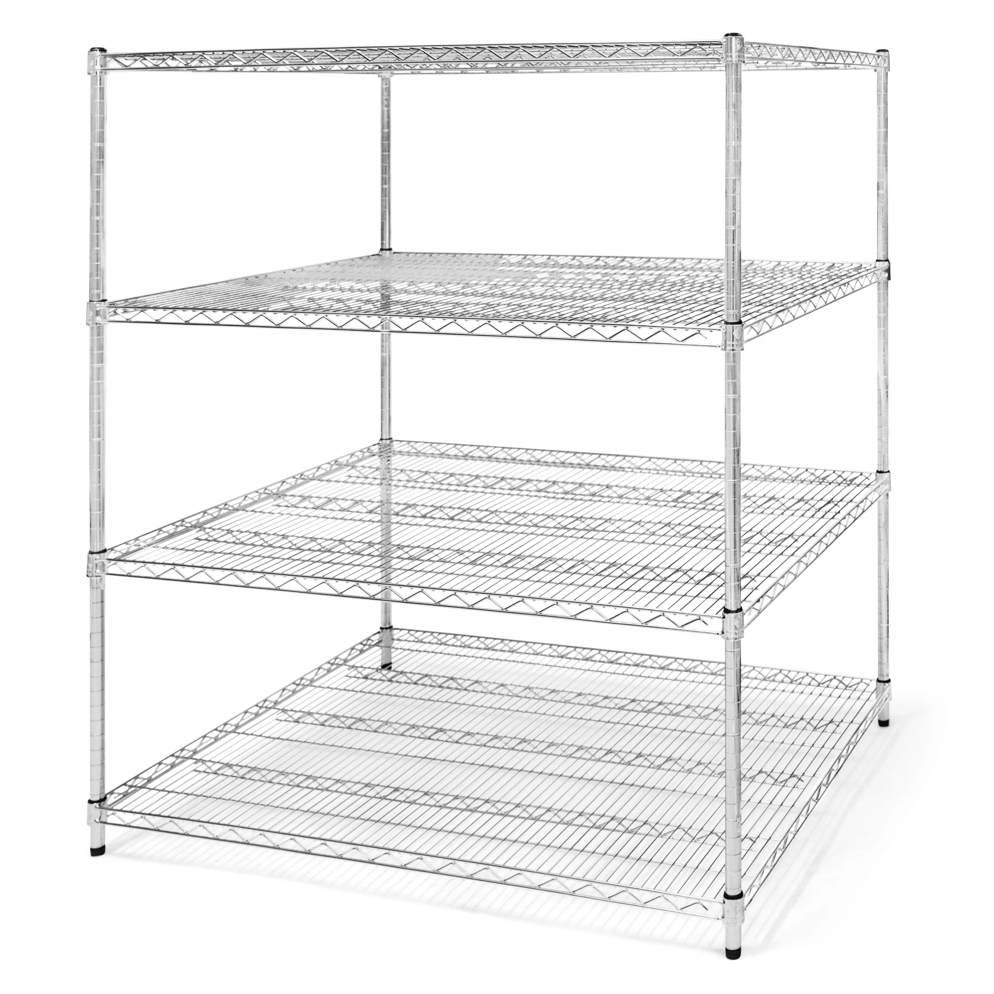Exceptional 30 quot d x 48 quot w Chrome Wire Shelving w 4 Shelves Lightweight