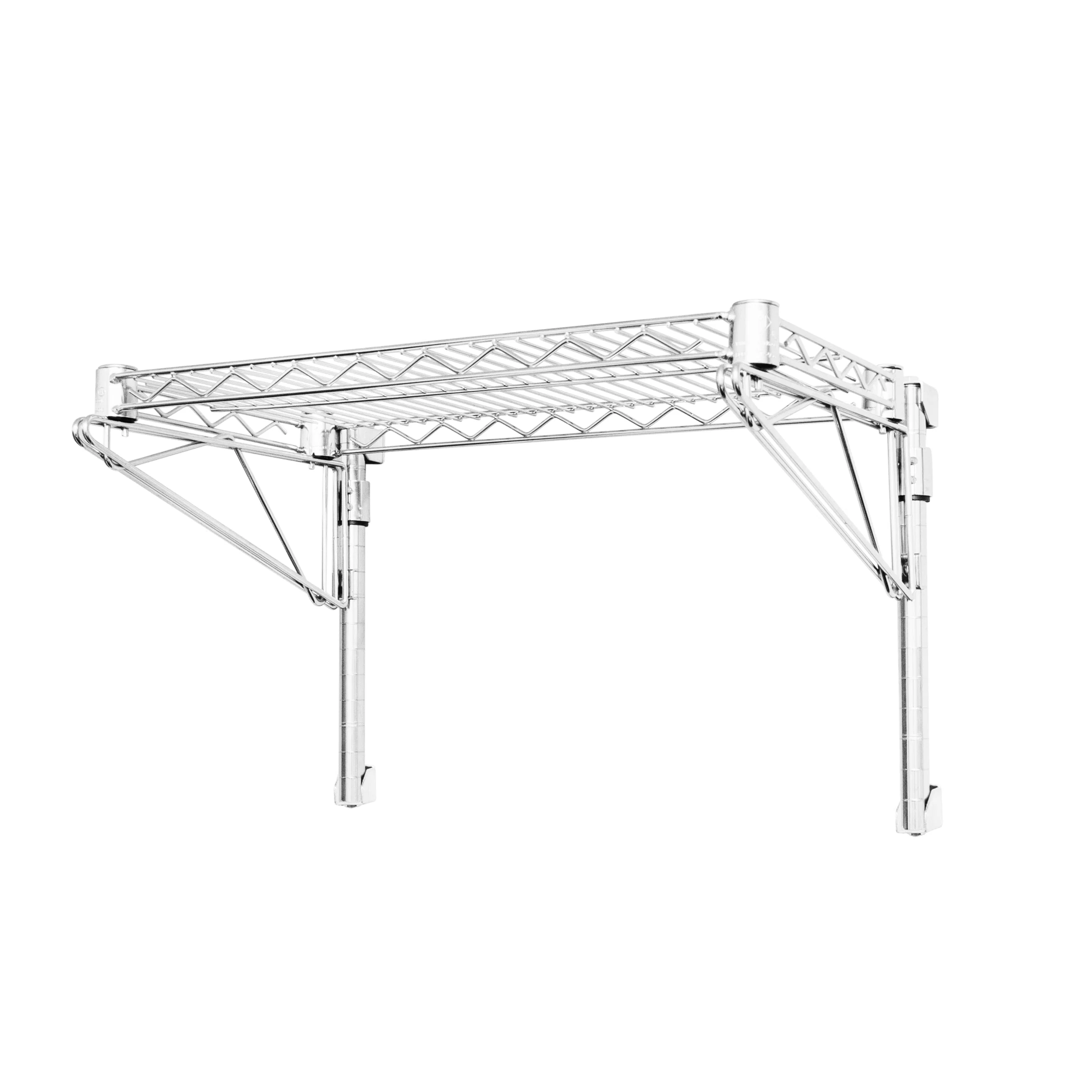 Eco-Friendly 8 quot d Wall-Mounted Wire Shelving w 1 Shelf World-Class