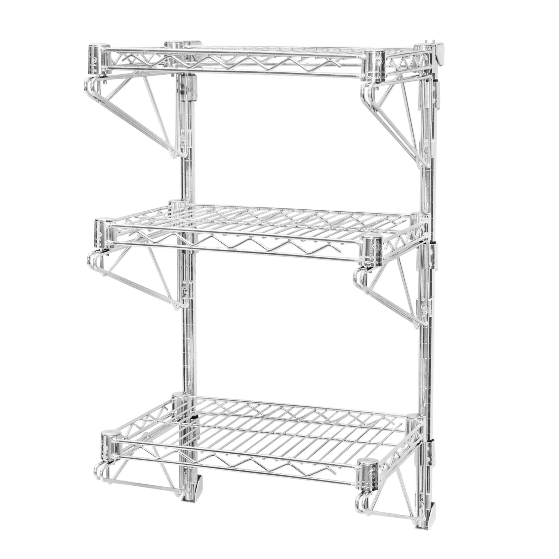 User-Friendly 8 quot d Wall-Mounted Wire Shelving w 3 Shelves Artisan