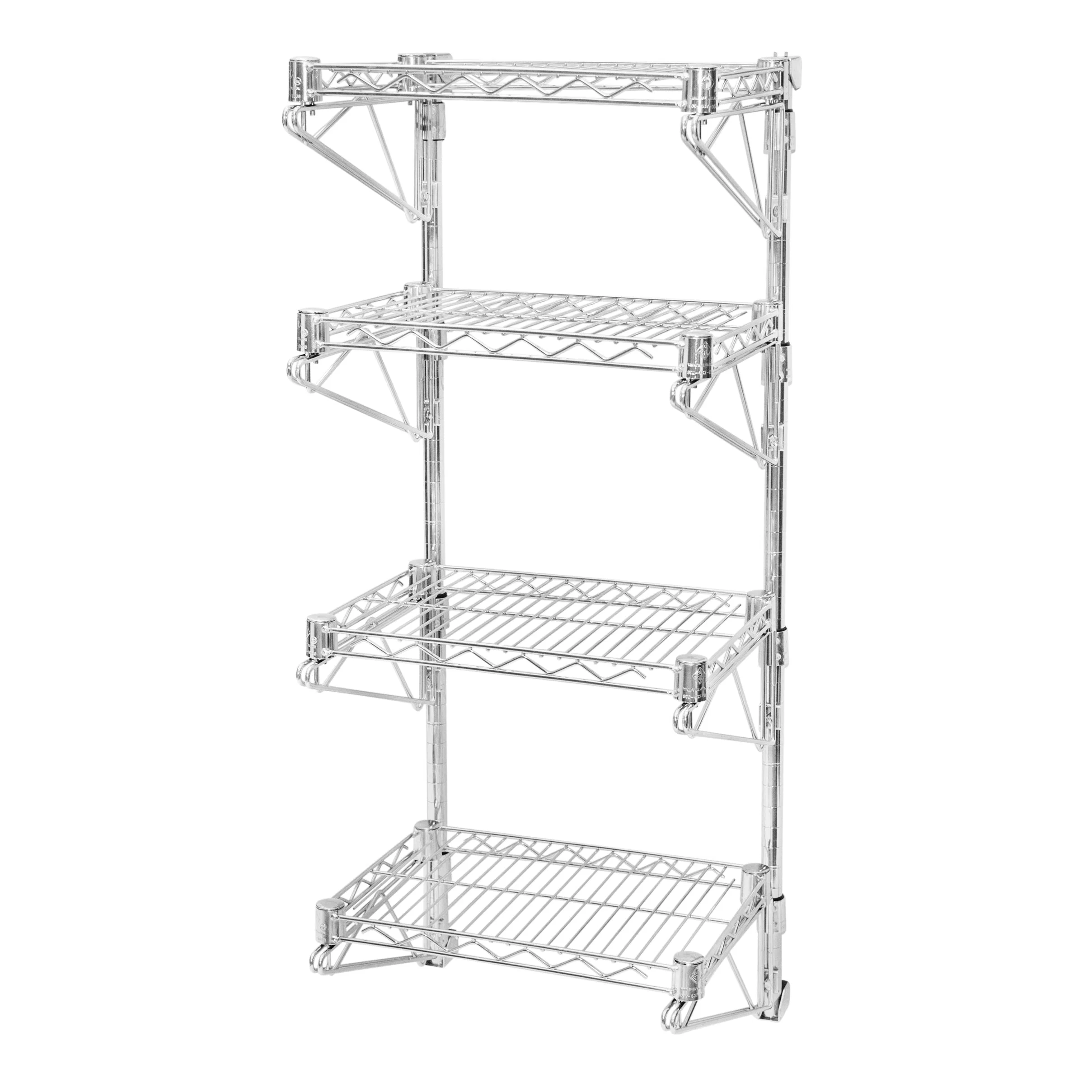 Fashionable 8 quot d Wall-Mounted Wire Shelving w 4 Shelves Effective