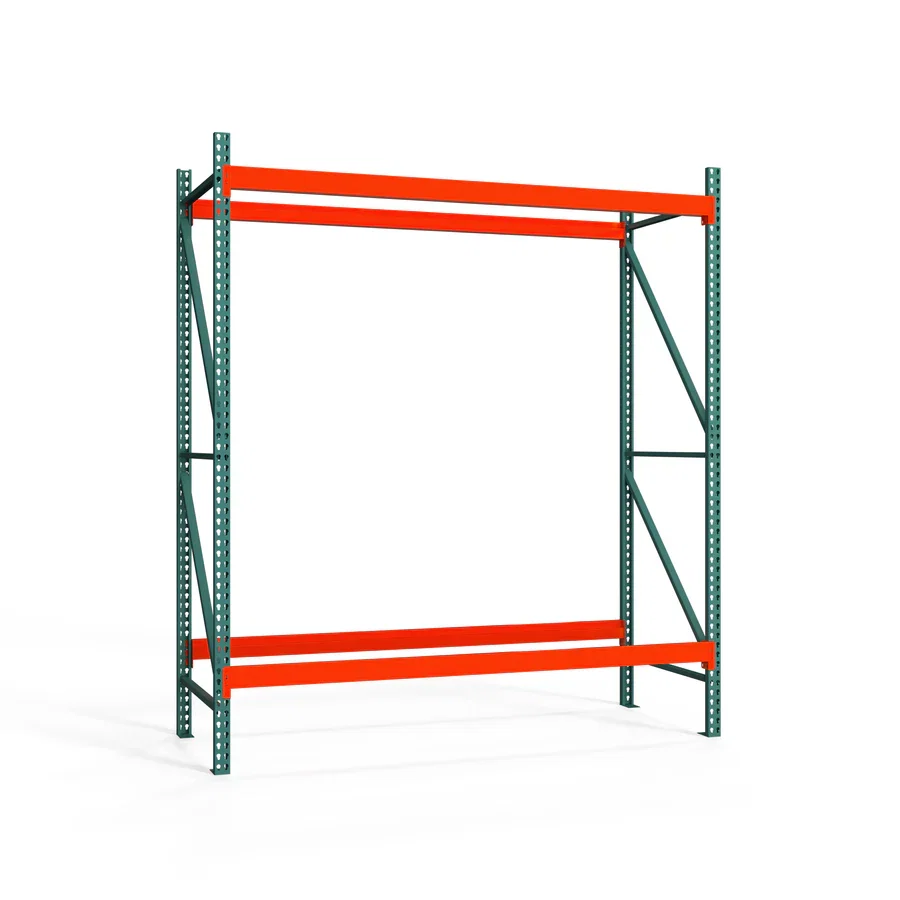 Modern 2-Tier Teardrop Pallet Rack Starter Units - 36 quot d x 120 quot h Pure