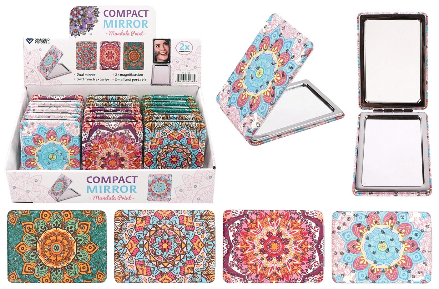 Genuine COSMETIC POCKET MIRROR MANDALA Organic