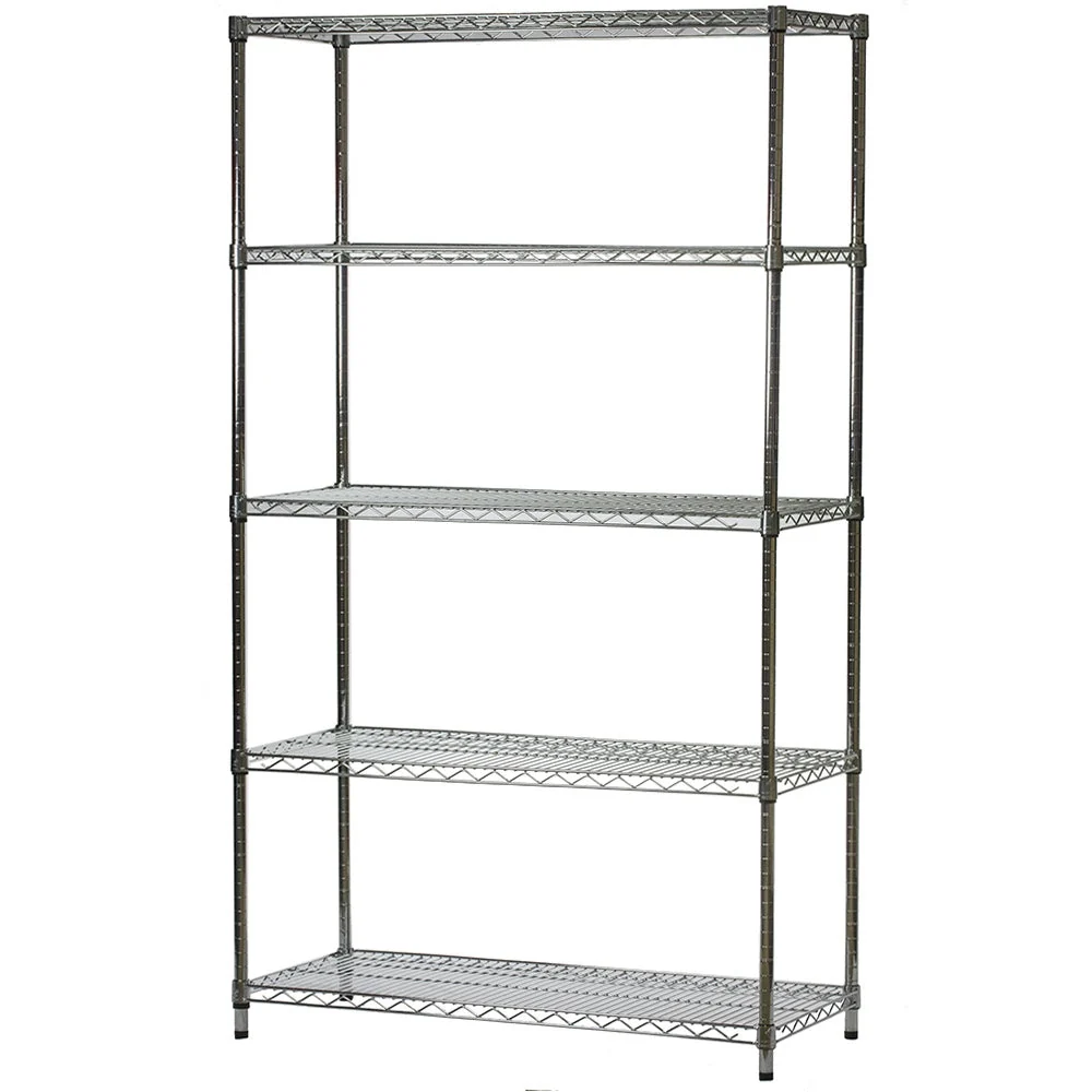 World-Class 21 quot d x 42 quot w Chrome Wire Shelving w 5 Shelves Comfortable