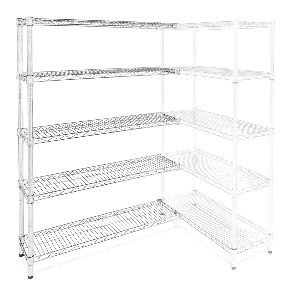 Minimalist 10 quot d x 42 quot w Wire Shelving Add-Ons w 5 Shelves Eco-Friendly