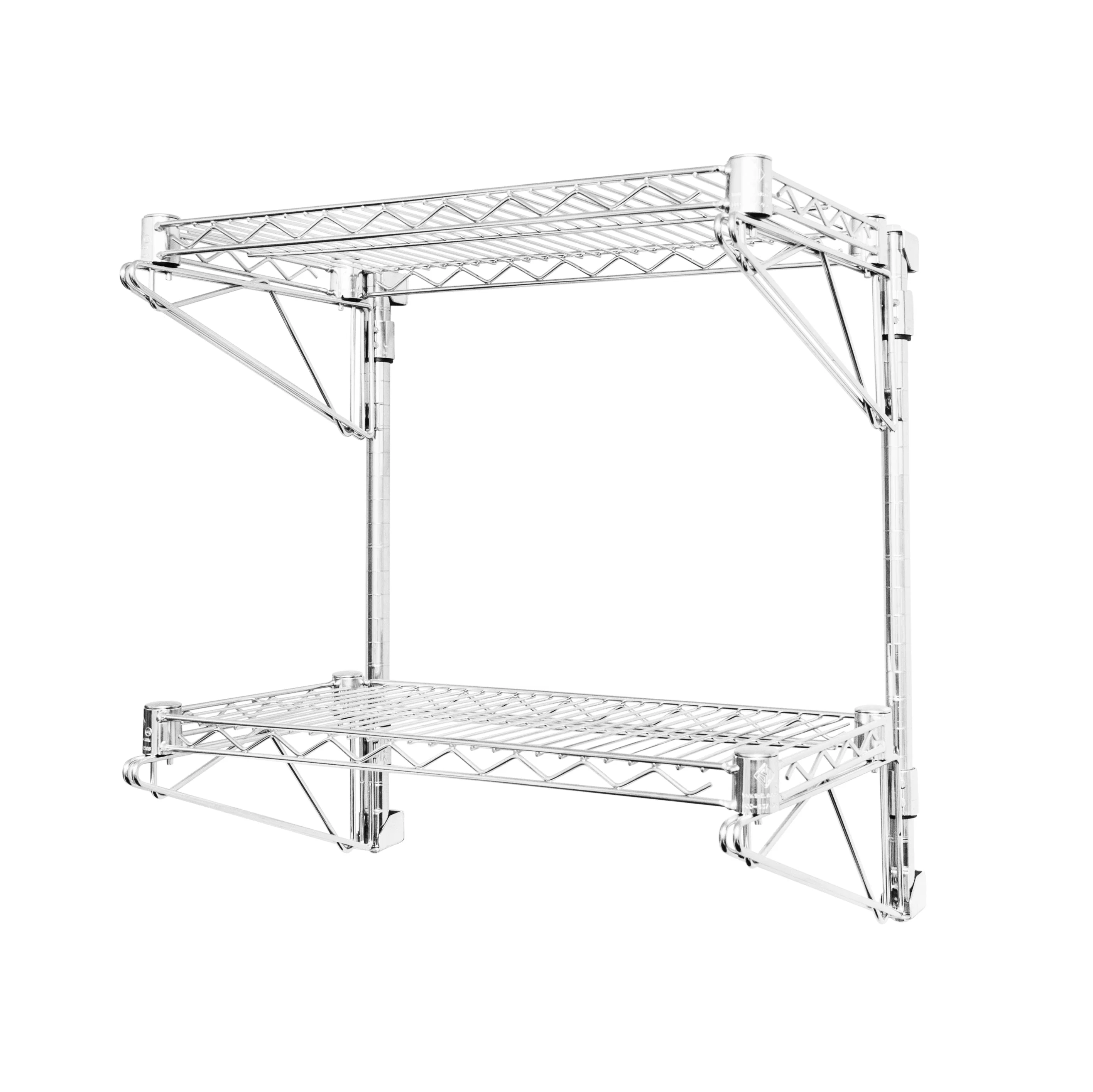 Eco-Friendly 12 quot d Wall-Mounted Wire Shelving w 2 Shelves Optimized