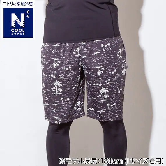 Lightweight MENS SUPER COOL KNEE LENGTH ROOM PANTS NEP BK M High-Grade