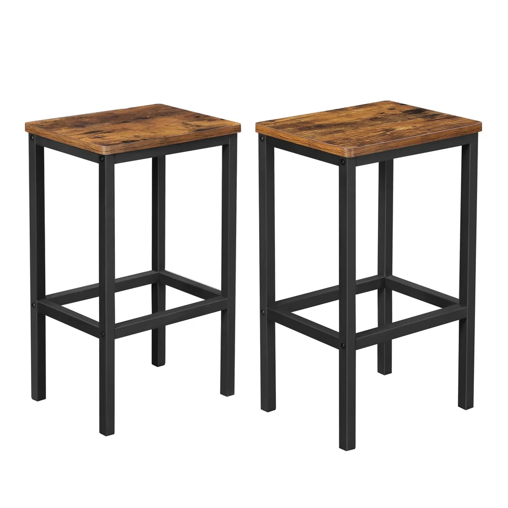 Functional VASAGLE Set of 2 Industrial Bar Stools Artisan