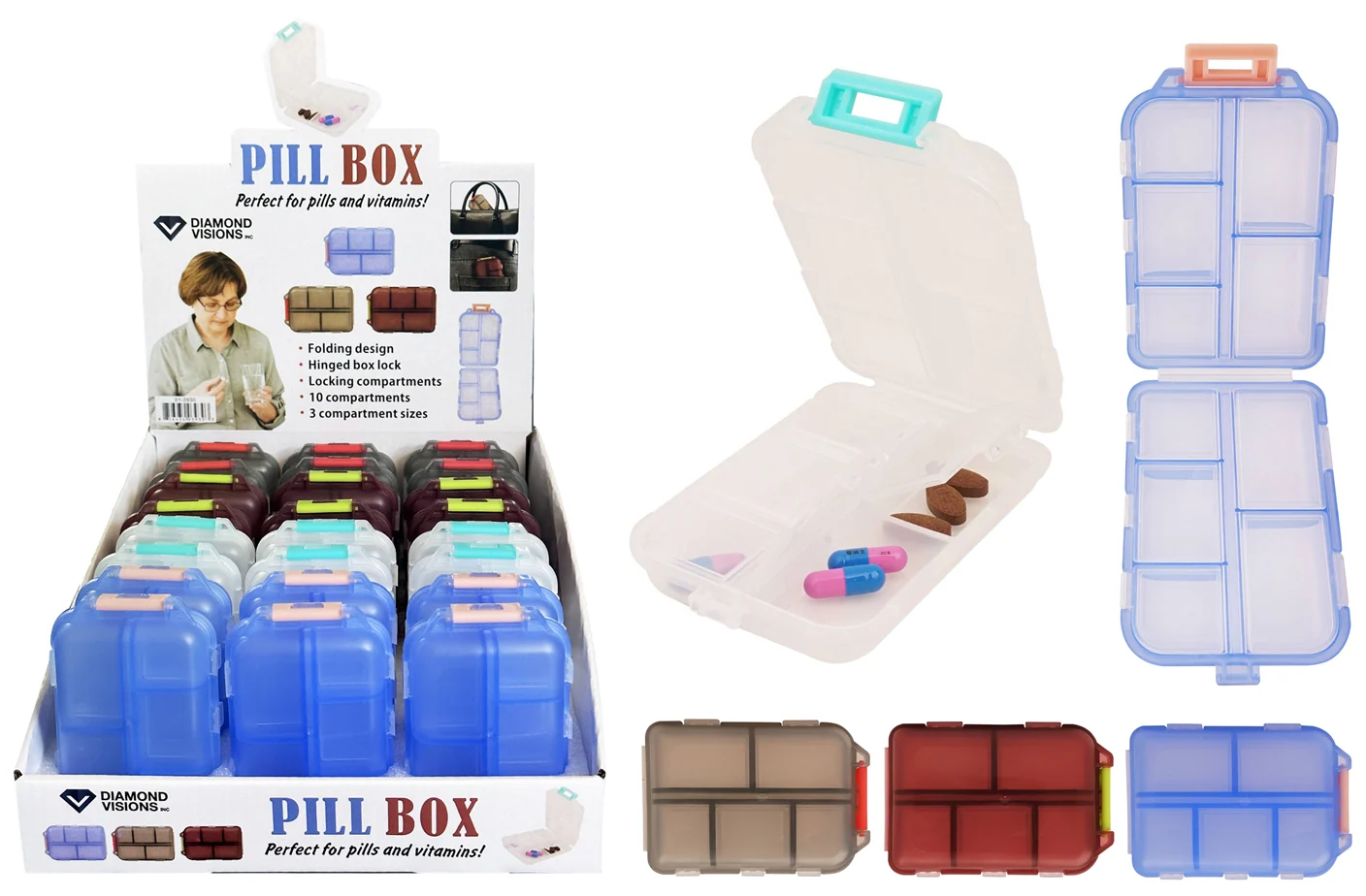 Trusted LOCKING PILL BOX 10 COMPARTMENT Natural