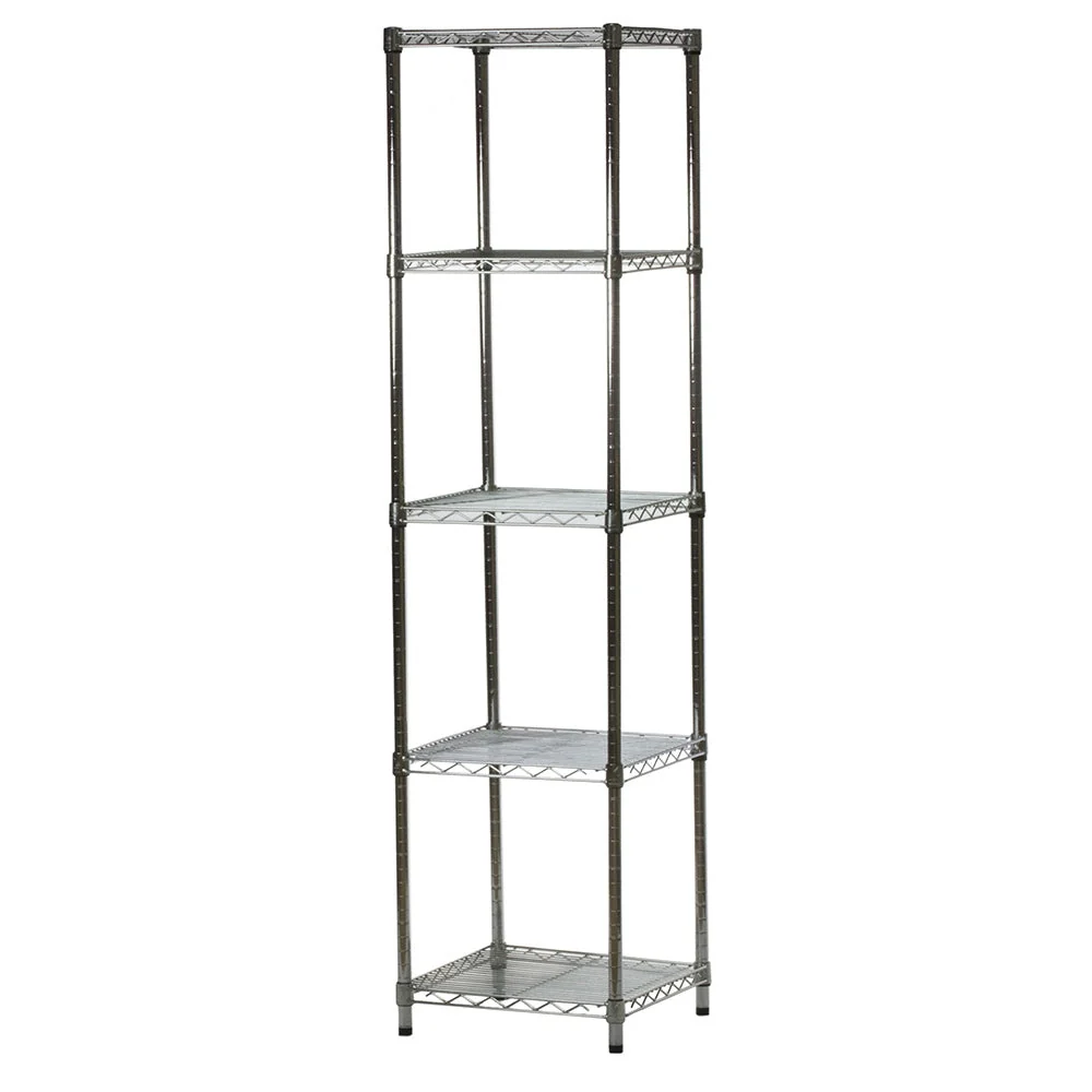 Flexible 21 quot d x 21 quot w Chrome Wire Shelving w 5 Shelves Trusted
