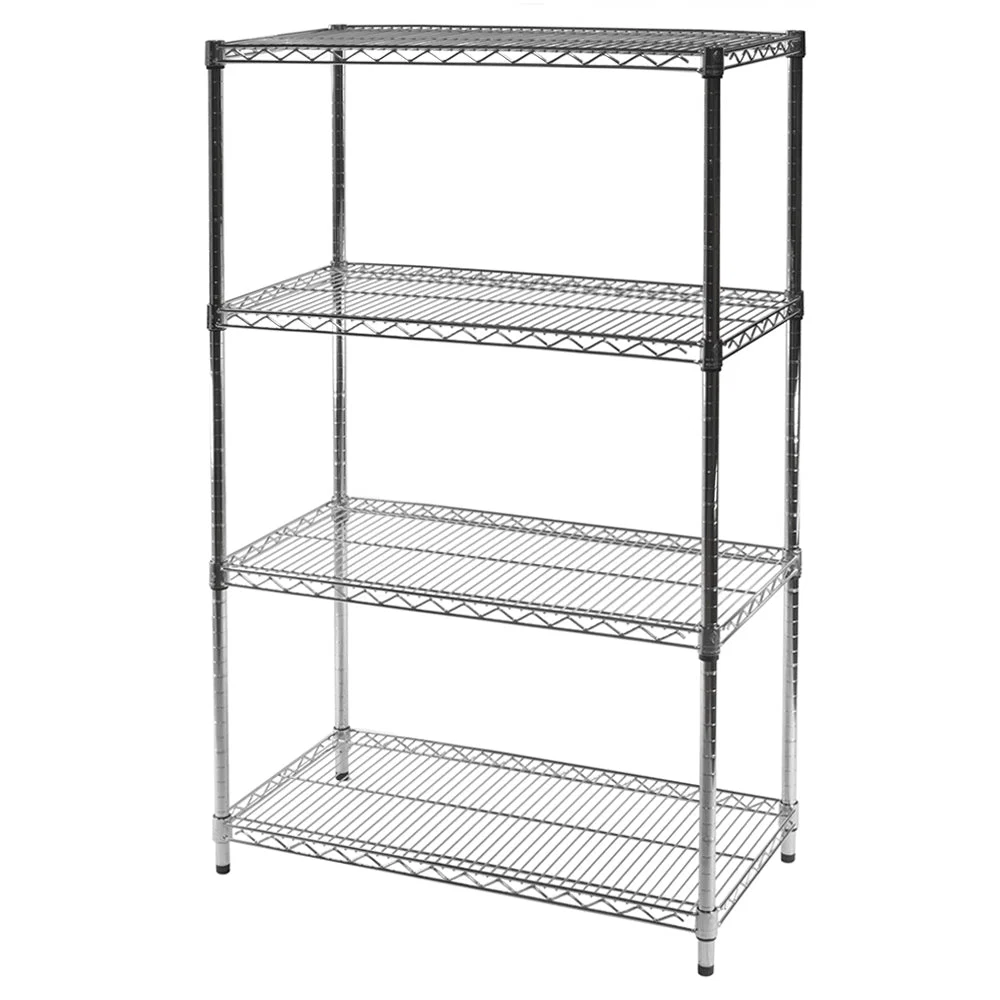 Enhanced 21 quot d x 36 quot w Chrome Wire Shelving w 4 Shelves Natural