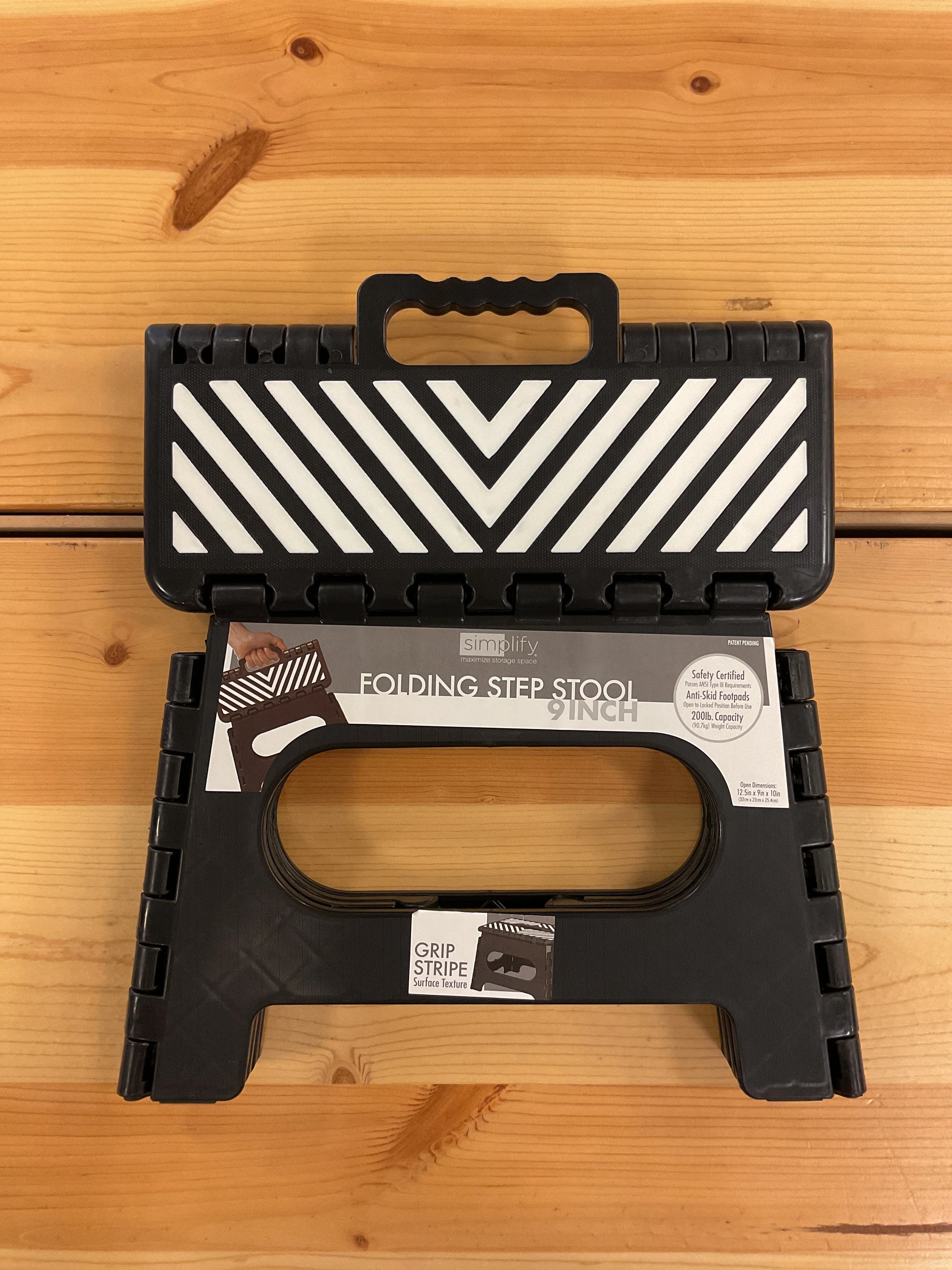 Advanced FOLDING STEP STOOL 9 quot BLACK Traditional