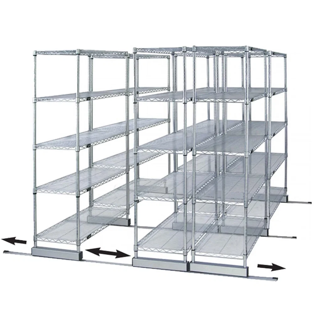 Environmentally Friendly 24 quot d x 36 quot w High-Density Mobile Wire Shelving - Double Wide Classic