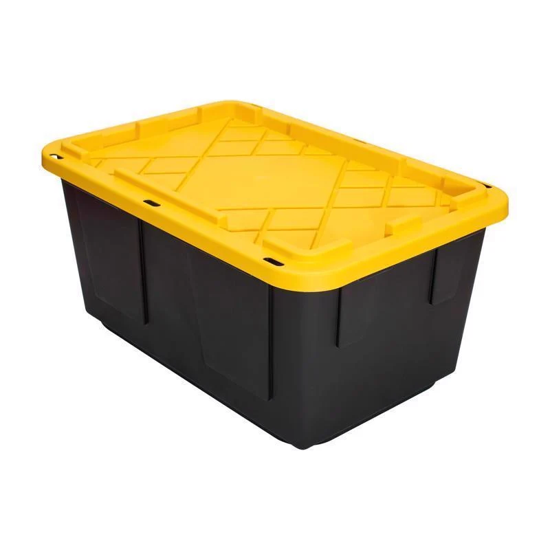 Detailed STORAGE TOTE 27GAL BLK YLW Dependable