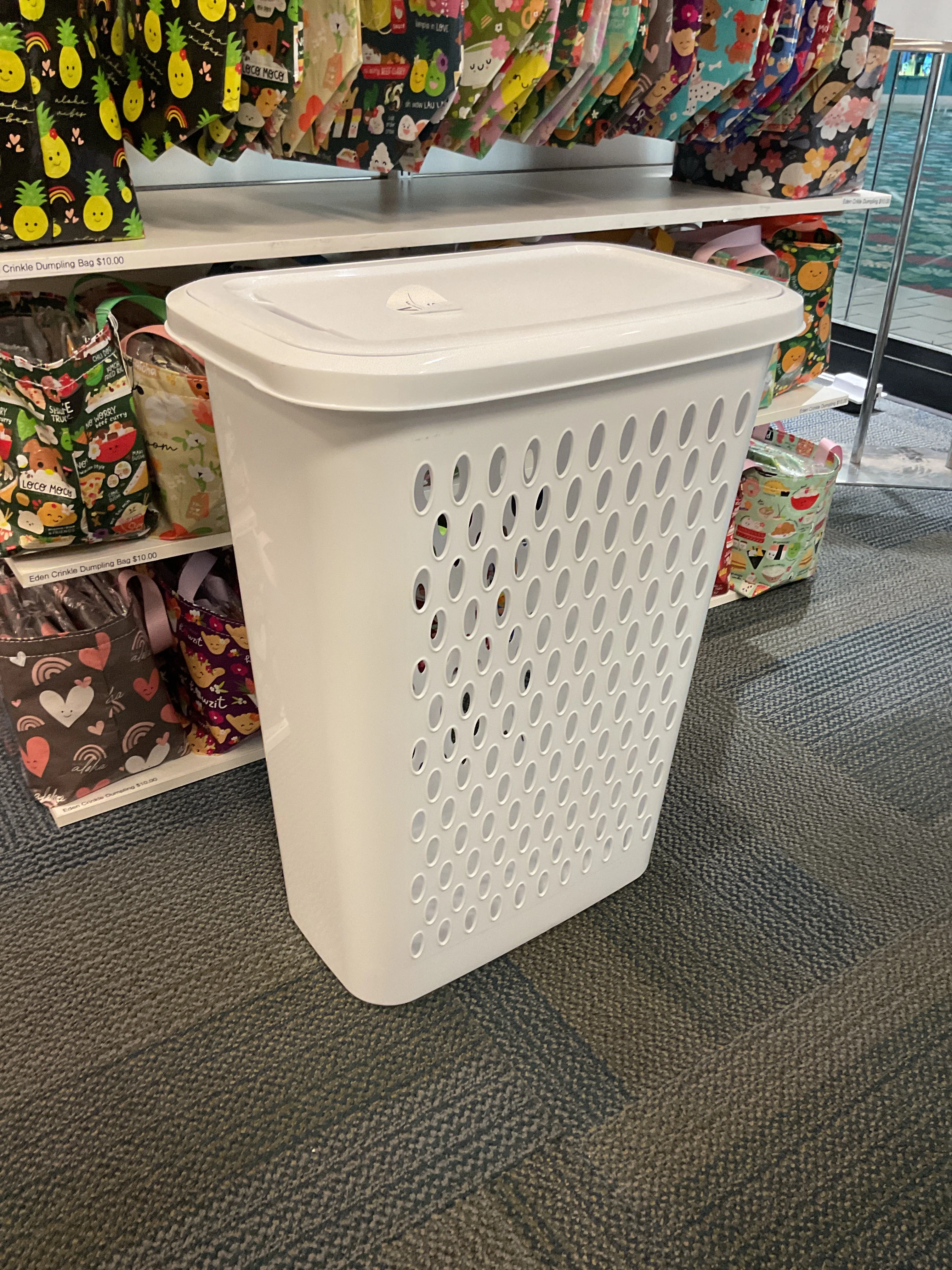Premium Material SLIM LAUNDRY HAMPER WHITE Environmentally Friendly